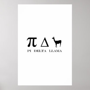 Poster Símbolos Matemáticos Pi Delta Llama