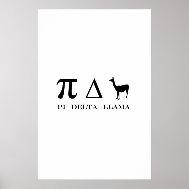Poster Símbolos Matemáticos Pi Delta Llama (Frente)