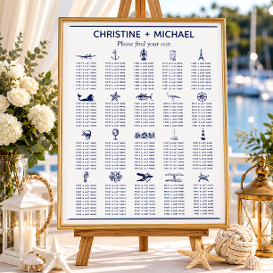 Poster Símbolos Mesas náuticas Gráfico de Sentados de