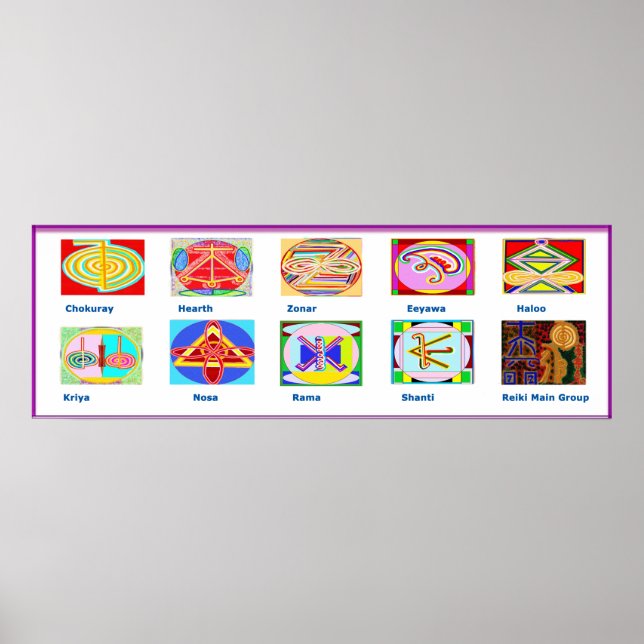 Pôster Símbolos mestres da cura da REIKI Karuna (Frente)