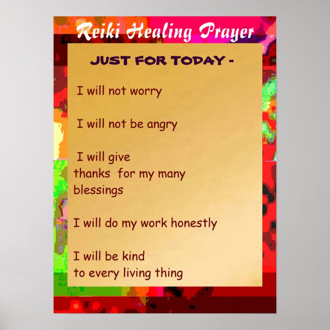 Poster Símbolos mestres da cura da REIKI Karuna (Frente)