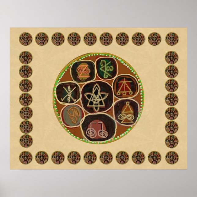 Pôster Símbolos mestres da cura da REIKI Karuna (Frente)