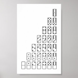 Poster Símbolos originais design preto e branco Domino