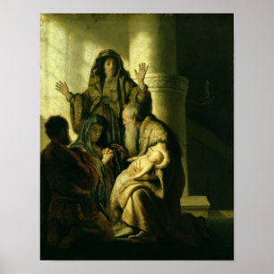 Poster Simeon e Hannah no templo, c.1627