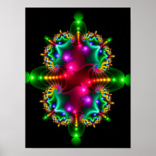 Poster Simetria Colorida Fractal