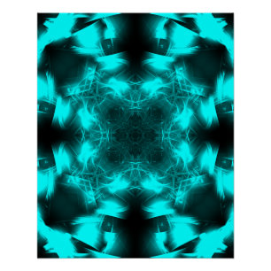 Pôster Simetria de Plasma Aquático Arte Fractal