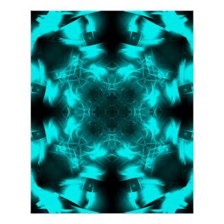 Pôster Simetria de Plasma Aquático Arte Fractal