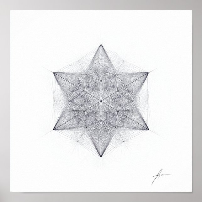 Poster Simetria Espiritual: Geometria Sagrada Icosaedro (Frente)