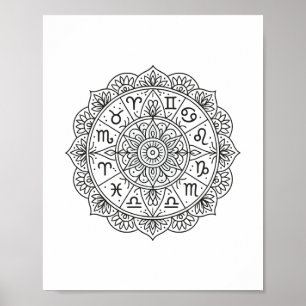 Poster Simetria Zodiac Mandala Mística