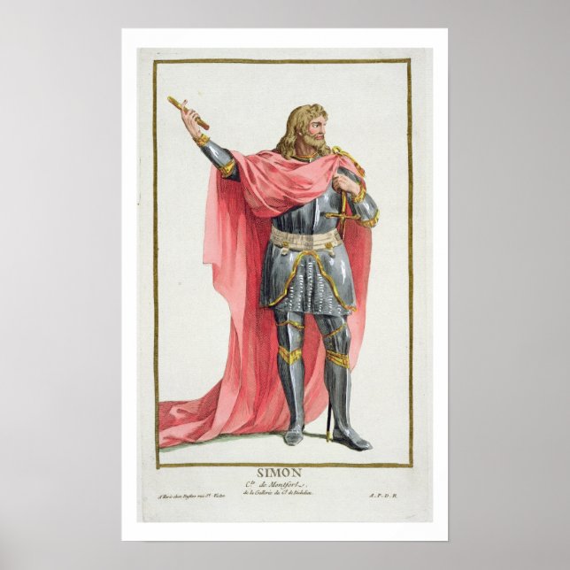 Pôster Simon de Montfort (c.1165-1218) from 'Receuil des (Frente)