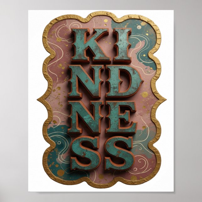 Poster Simpatia Azul-Celeste KIND Crisp Design Moderno (Frente)