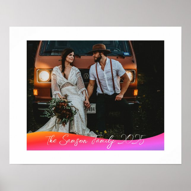 Poster Simple 1 Photo Full Coverage - Script Text Overlay (Frente)