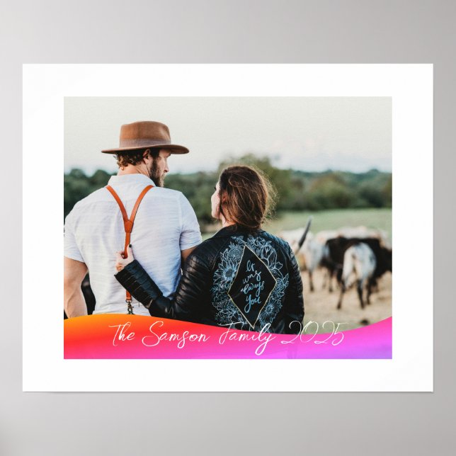 Poster Simple 1 Photo Full Coverage - Script Text Overlay (Frente)