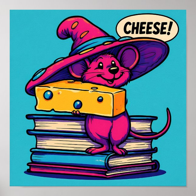 Poster Simple Cartoon Coloring Page: Mirthful Mouse (Frente)