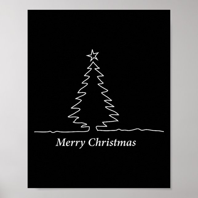 Poster Simple Christmas Tree Men, Women, Kids, Family Mat (Frente)