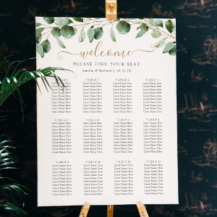 Poster Simple Eucalyptus Greenery Wedding Seating Chart
