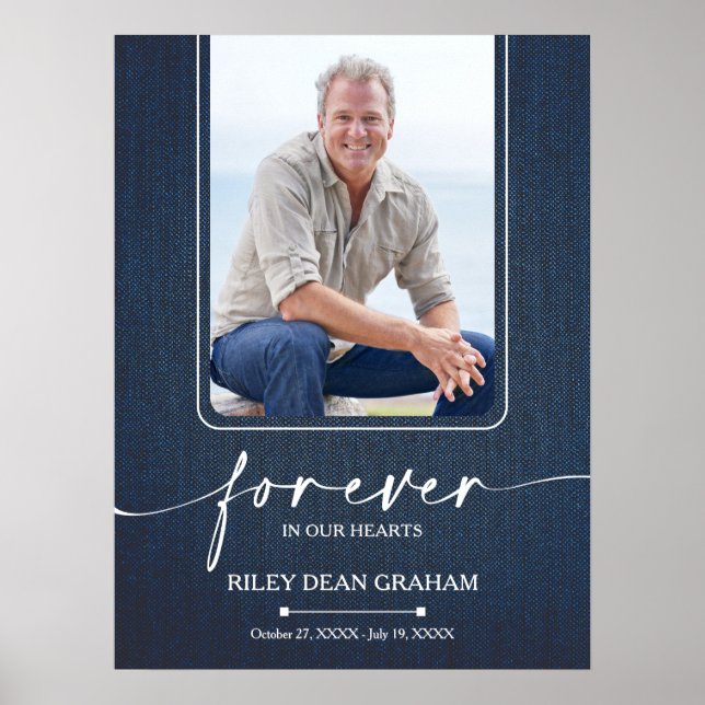 Poster Simple Funeral Photo Sympathy Memorial (Frente)