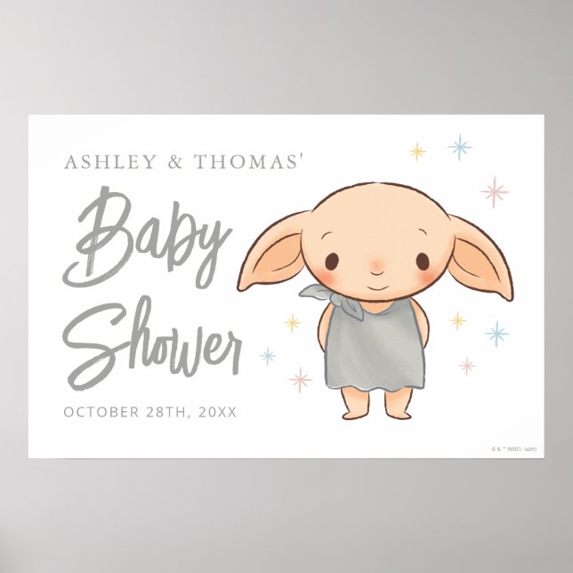 Poster Simple Harry Potter - Dobby Baby Shower (Frente)