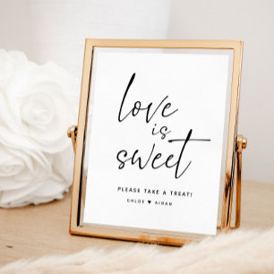 Poster Simple Love é doce sinal de favor de casamento