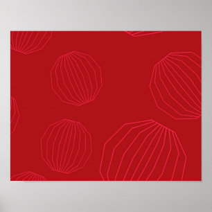 Poster Simple, modern, flowing Christmas ornaments