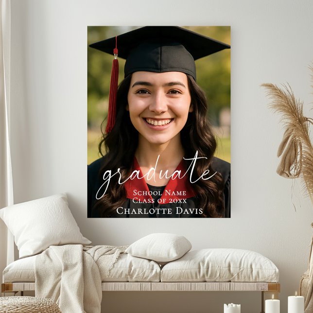 Poster Simple modern photo Graduation Party welcome (Criador carregado)