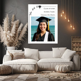 Poster Simple modern photo Graduation Party welcome