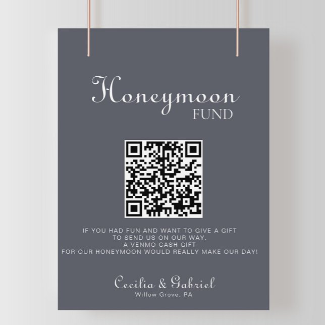 Poster Simple Noite Boho Weding Honeymoon Fund (Criador carregado)