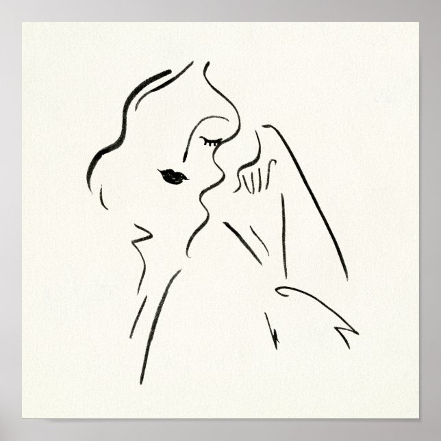 Poster Simple Study - Desenho de uma Senhora (Frente)