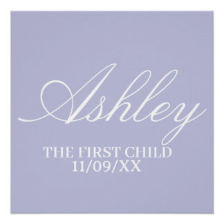 PÔSTER SIMPLE STYLISH MODERN ELEGANT FAMILY BABY NAME 