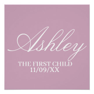 PÔSTER SIMPLE STYLISH MODERN ELEGANT FAMILY BABY NAME 