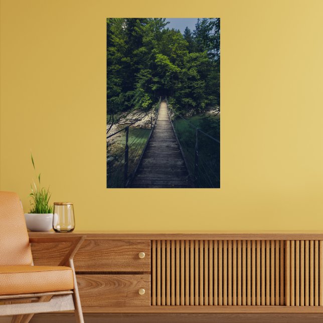 Poster Simple suspension bridge over river Idrijca, Slove (Sala de Estar 2)