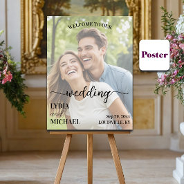 Poster Simple Text Overlay Photo Wedding Welcome