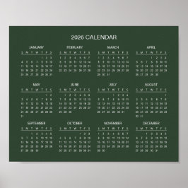 Poster Simple Yet Elegant 2026 Calendar | 