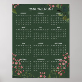Poster Simple Yet Elegant Floral 2026 Calendar | 