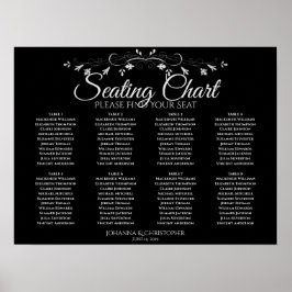 Poster Simples 8 Cinzas de Mesa no Gráfico de Assentos de