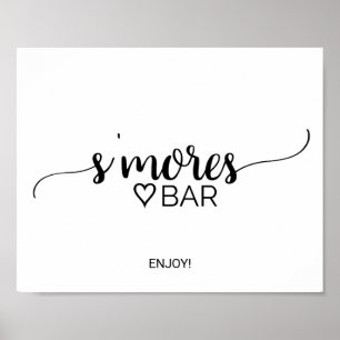 Poster Simples Bar Da Caligrafia Preta S'mores