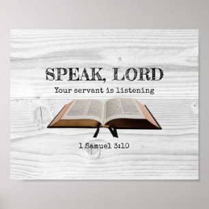 Poster Simples Bíblia Personalizada FALA LORD Rustic Chri