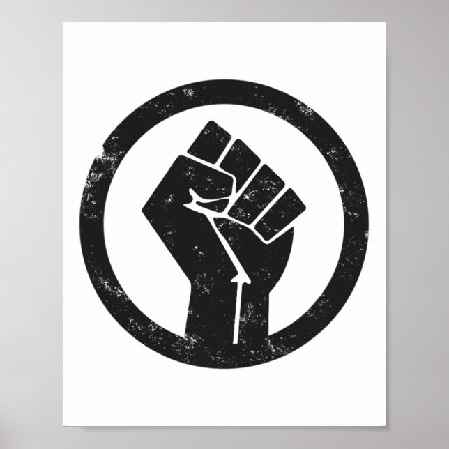 Poster Simples Black Life Material Protesto Power Fist Wi (Frente)