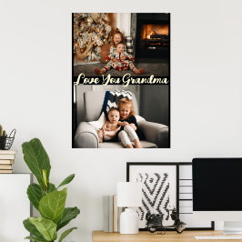 Poster Simples Black Love You Grandma Personalizado