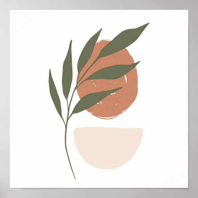 Poster Simples Boho Orgânico Desenha Estética Bicho (Frente)