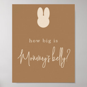 Poster Simples Bunny Qual é o tamanho da barriga de Mamãe