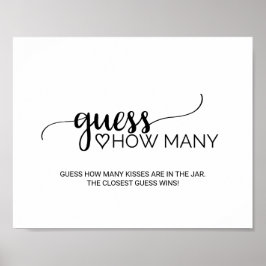 Poster Simples Caligrafia Negra Adivinha Quantos Sinais