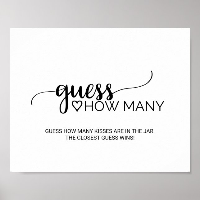 Poster Simples Caligrafia Negra Adivinha Quantos Sinais (Frente)