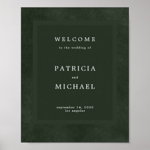 Poster Simples cartaz elegante do casamento verde
