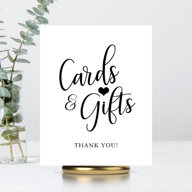Poster Simples Cartões de Casamento Elegante e Sinal GIFT (Simple Elegant Wedding CARDS & GIFTS Sign)