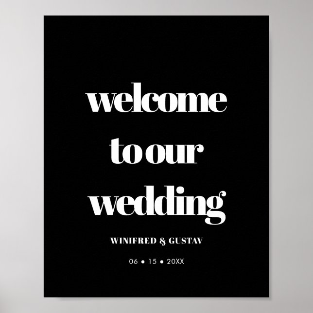 Poster Simples casamento elegante e chic (Frente)