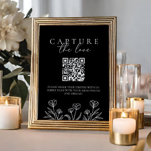 Poster Simples Casamento Negra Moderno Captura O Sinal De