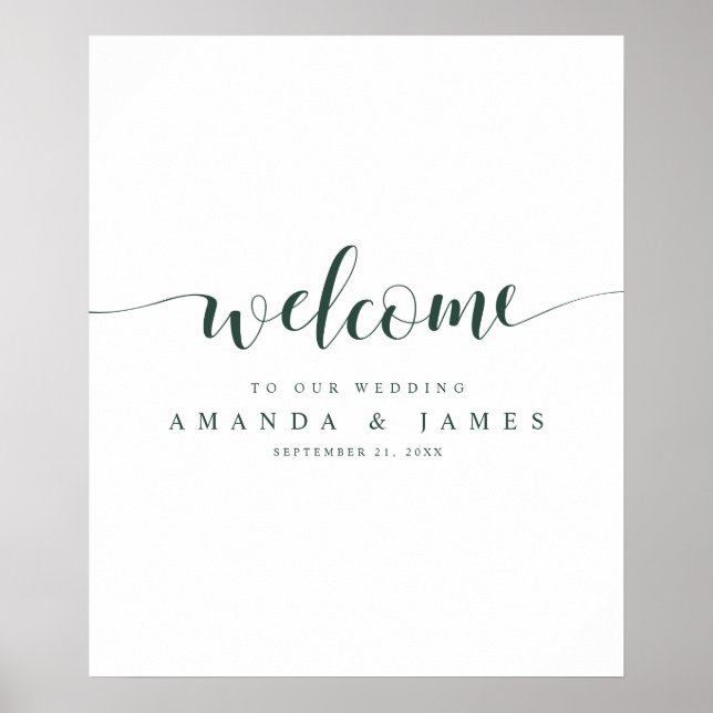 Poster Simples Casamento no inverno Evergreen Moderno Bem (Frente)