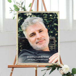 Poster Simples Celebração da Vida com Lembrança de Foto