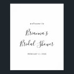 Poster Simples Chá de panela Minimalista Bem-vindo<br><div class="desc">Este simples poster de boas-vindas minimalista é perfeito para um chá de casamento moderno. O design simples e elegante apresenta a tipografia de scripts clássicos e ricos em preto e branco.</div>